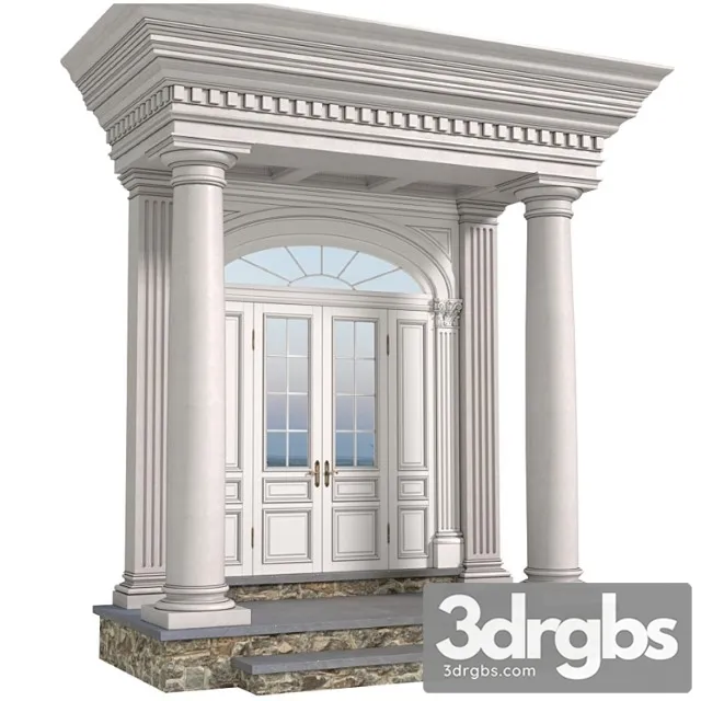 Porch With Columns Entrance Group 2 3D Model Download