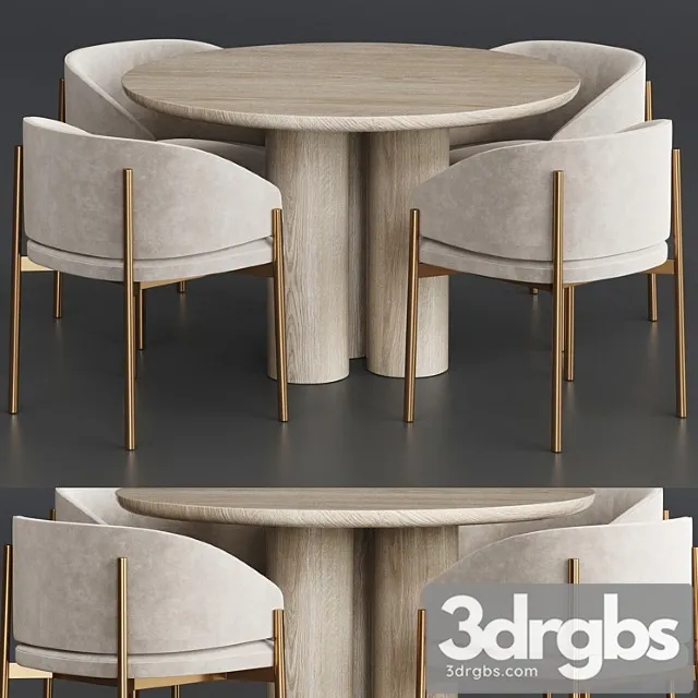 Porro Frank Anya Travertine Dining Table 3D Model Download