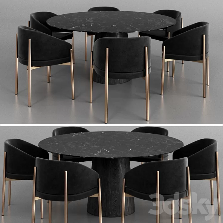 Porro Frank armchair and Materic table 2 3D Model Porro Frank armchair and Materic table 2 3D Model