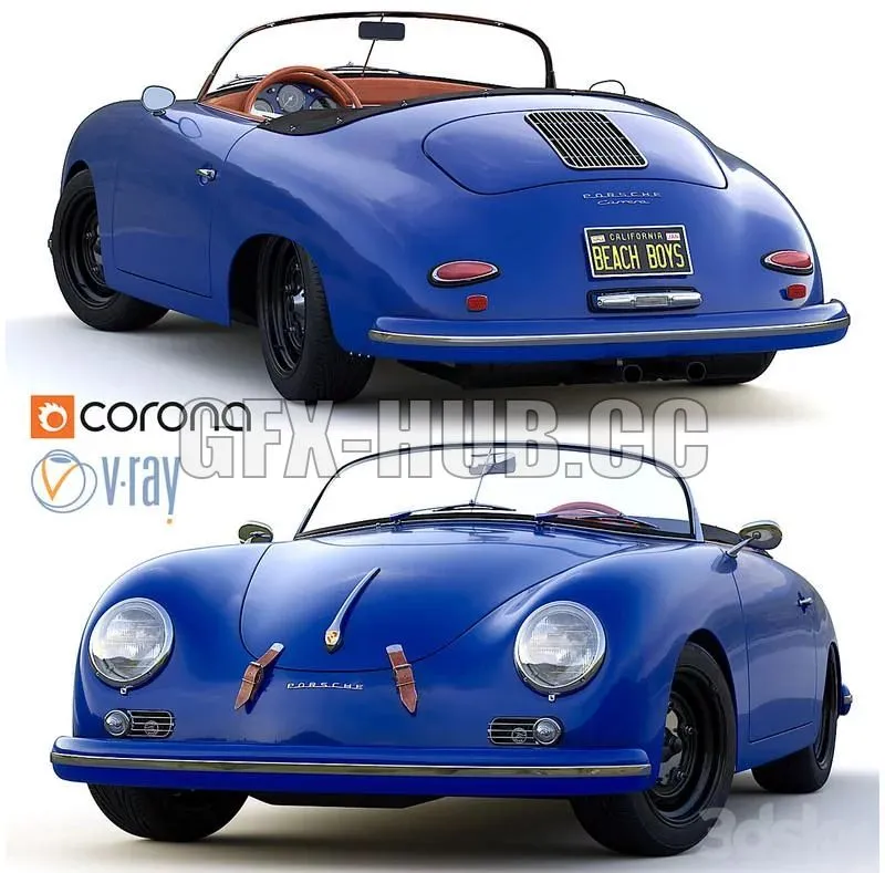 Porsche 356 A Speedster 1956 3D Model