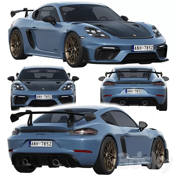 Porsche 718 Cayman GT4 RS 2022 3D Model Free Download