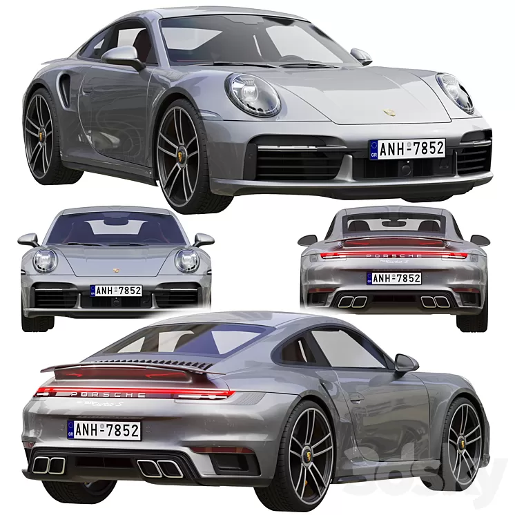 Porsche 911 Turbo S 2021 3D Model Free Download