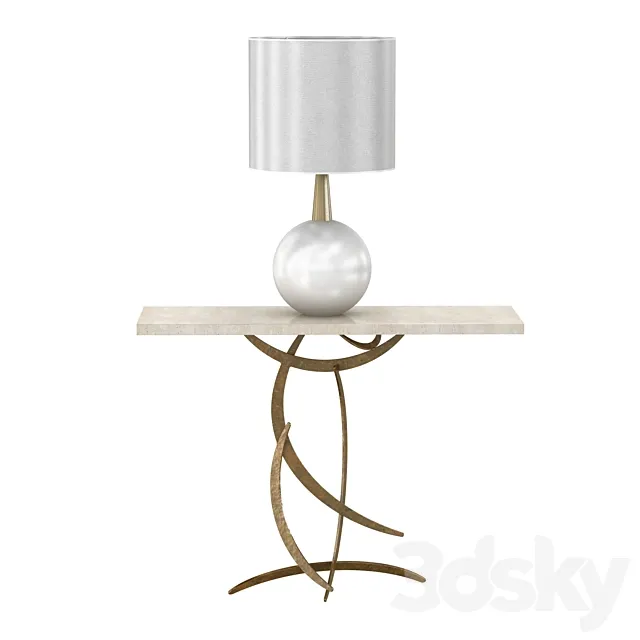 Porta romana miro table and bishop lamp 3D Model Porta romana miro table and bishop lamp 3D Model