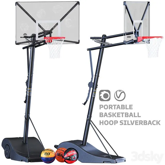 Portable Basketball Hoop Silverback 3D Model