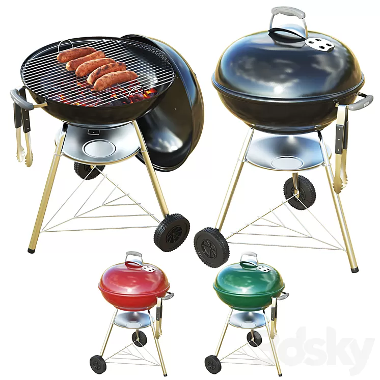 Portable Kettle BBQ Grill 3D Model