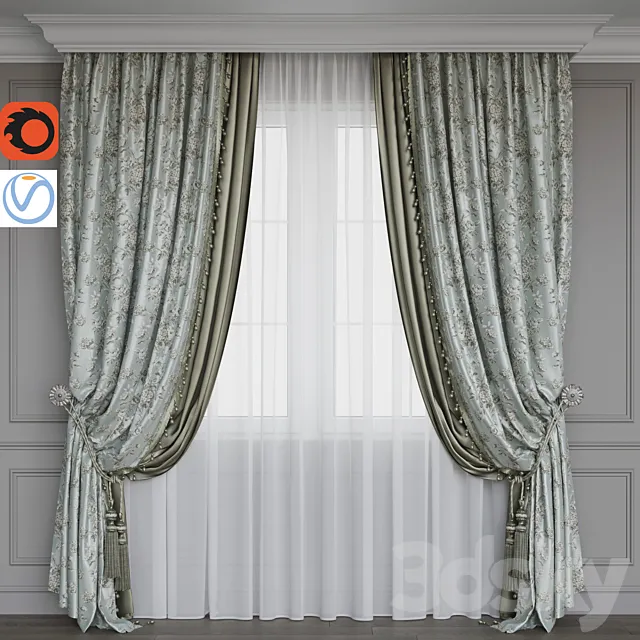 Portiere 2.8 flower 2 green 3DModel Portiere 2.8 flower 2 green 3DModel