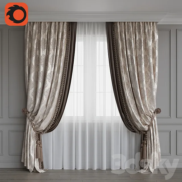 Portiere classic 2 beige 3DModel Portiere classic 2 beige 3DModel