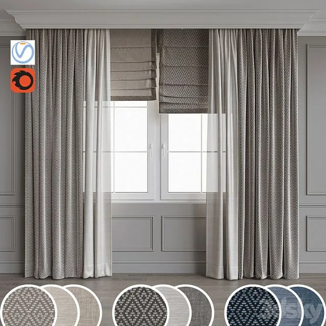 Portiere in a modern stele 8 3D Model Portiere in a modern stele 8 3D Model