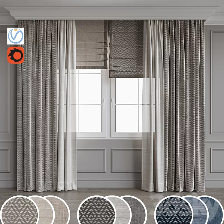 Portiere in a modern stele 8 3D Model Portiere in a modern stele 8 3D Model