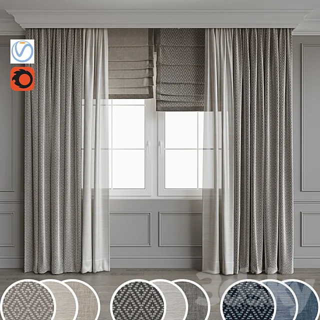 Portiere in a modern stele 8 3DModel Portiere in a modern stele 8 3DModel