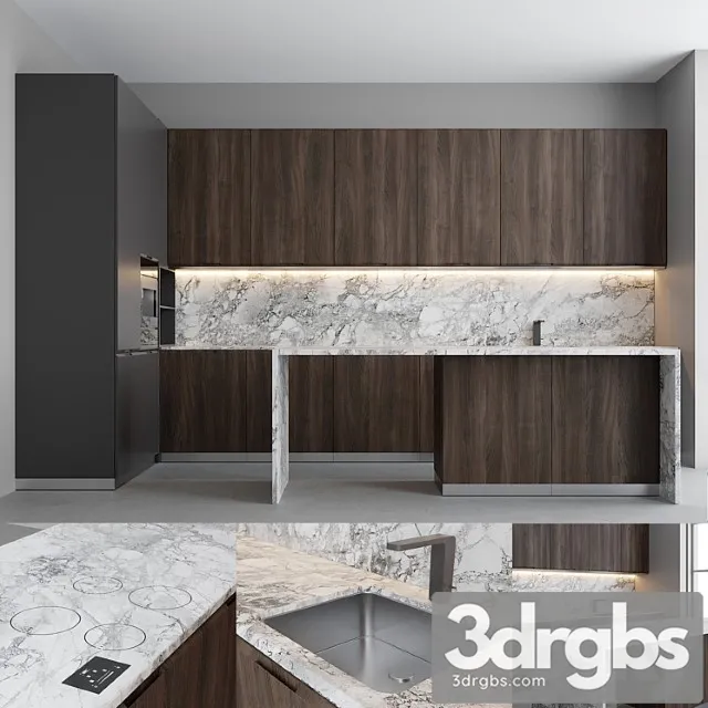Porto Gray Kitchen 3D Model Download Porto Gray Kitchen 3D Model Download
