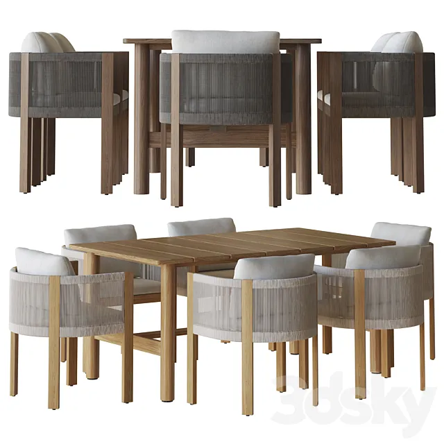 porto outdoor dining chair by west elm 3D Model porto outdoor dining chair by west elm 3D Model