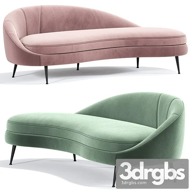 Porto Sand Curved Sofa 3D Model Download