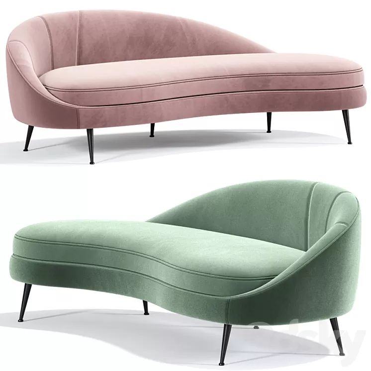 Porto sand curved sofa 3D Model Porto sand curved sofa 3D Model