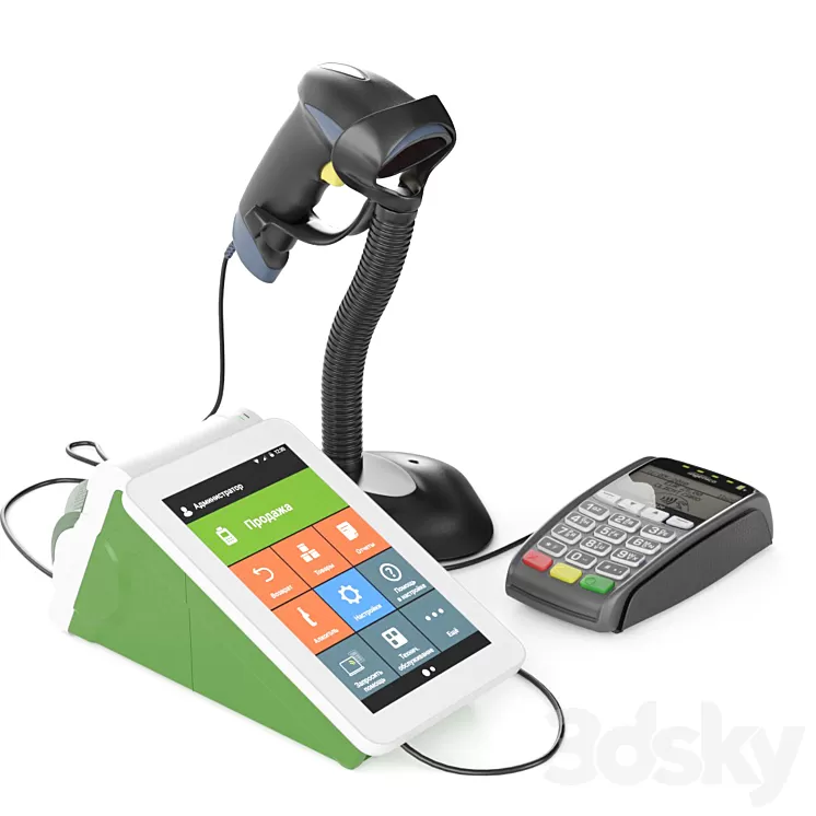 POS terminal Evotor 7 3D Model