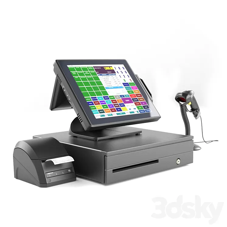 POS terminal Posiflex XT5515 3D Model