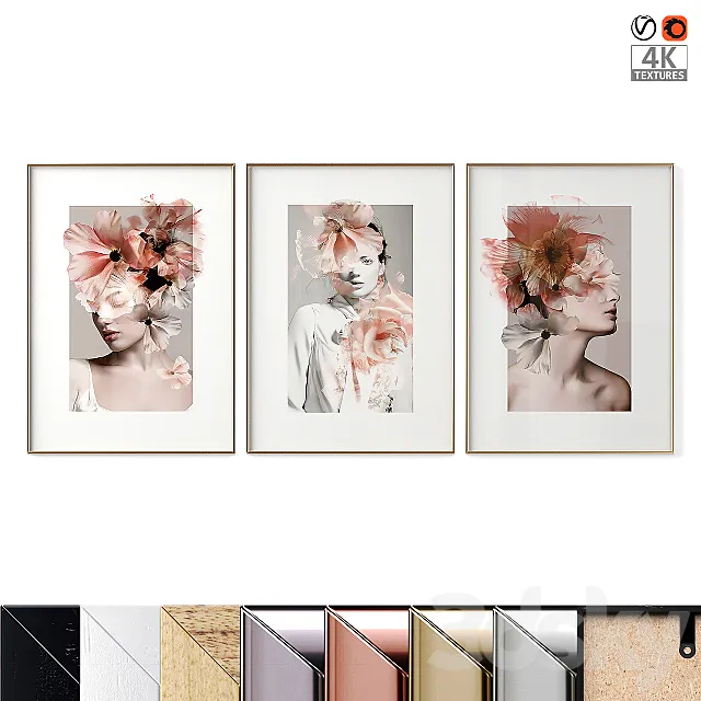 Poset Set “Feminine Flowers” 3DModel Poset Set “Feminine Flowers” 3DModel