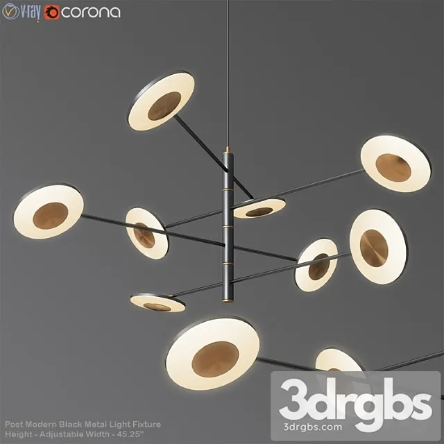 Post modern black metal light fixture 3D Model Download