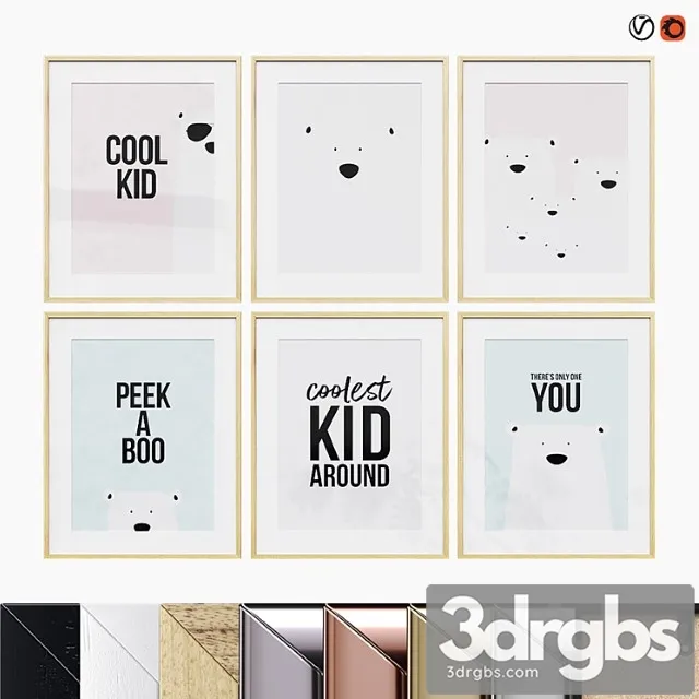 Poster Set Bear 3D Model Download