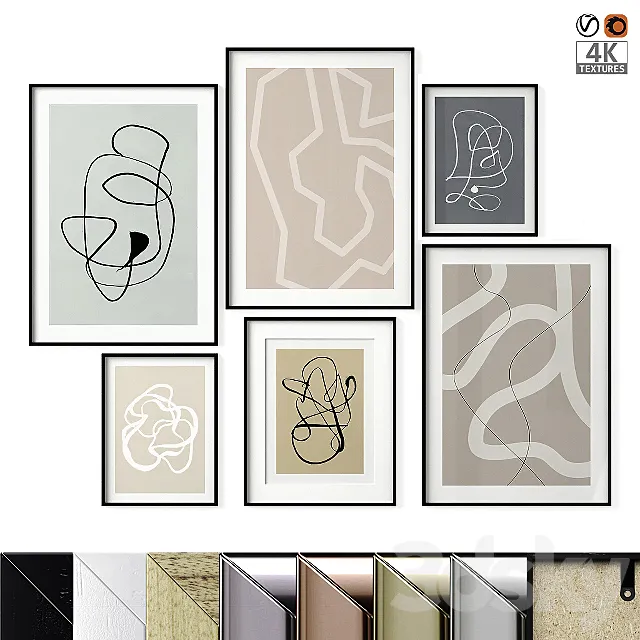 Poster Set “Curves” 3D Model Poster Set “Curves” 3D Model