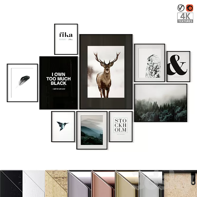 “Poster Set “”Forest Mountain””” 3D Model