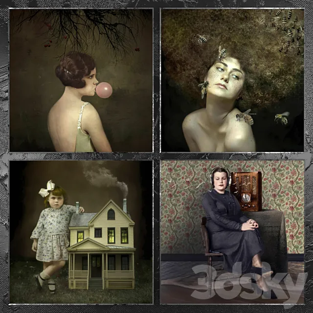 Posters abstract | set 60 3D Model Posters abstract | set 60 3D Model