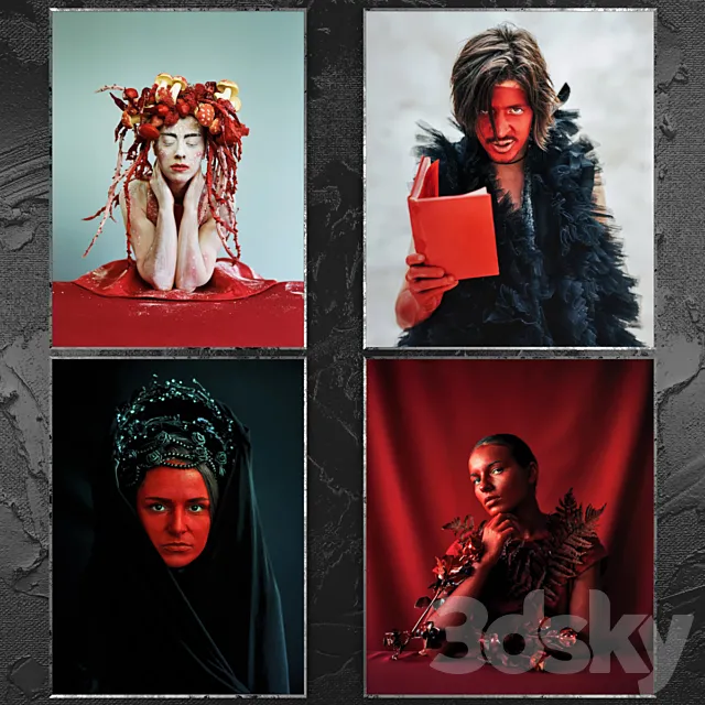 Posters abstract | set 96 3D Model Posters abstract | set 96 3D Model