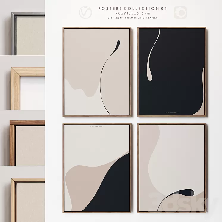 Posters Collection 01 3D Model Free Download