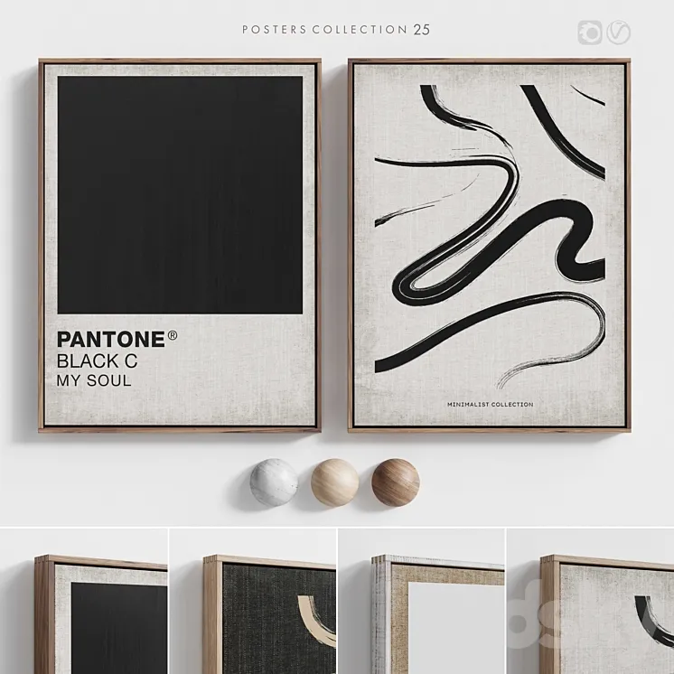 Posters Collection 25 3D Model Free Download