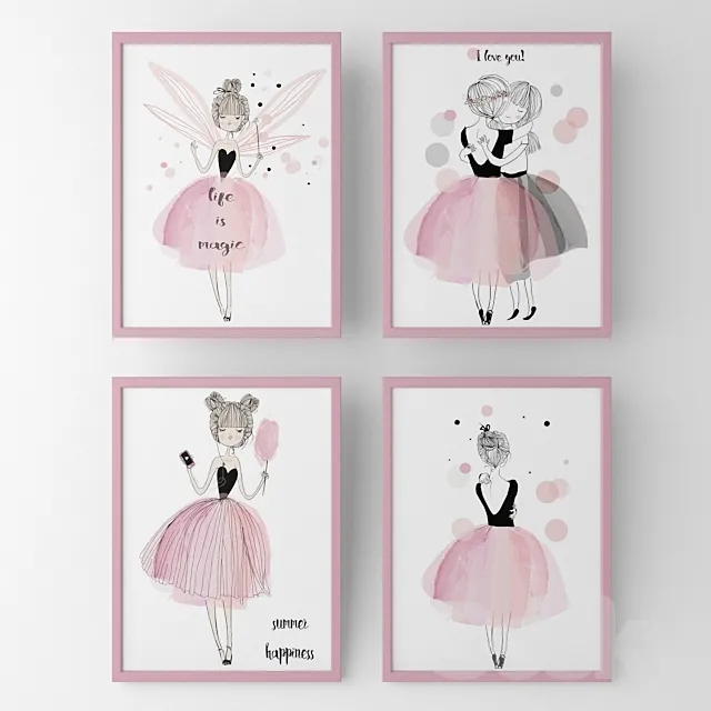 Posters for children fairy girls 3DModel Posters for children fairy girls 3DModel