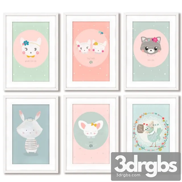 Posters For The Decoration Of The Children 3D Model Download