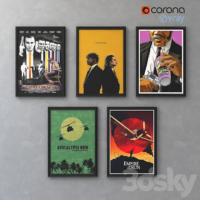 Posters Movie – 2 3D Model Posters Movie – 2 3D Model