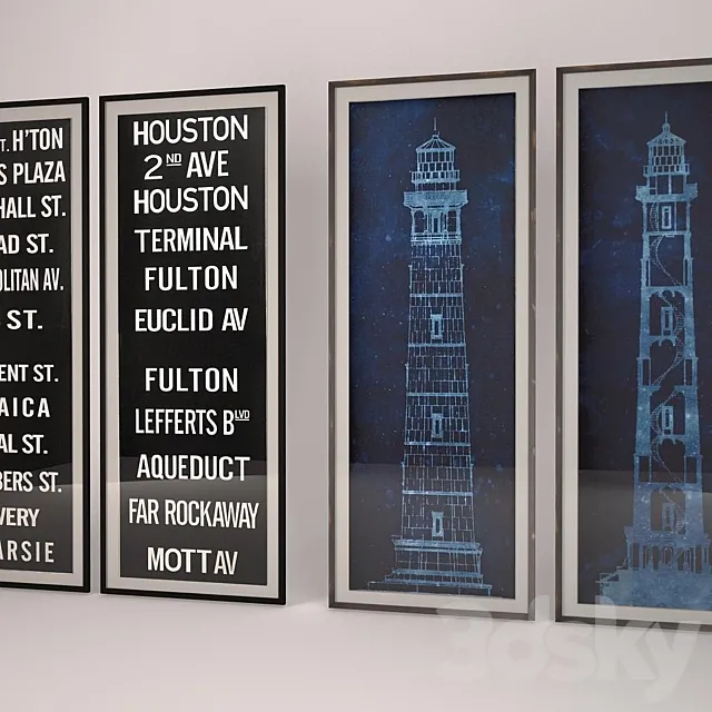 Posters Restoration Hardware 3DModel Posters Restoration Hardware 3DModel