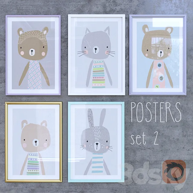 Posters set 2 3D Model Posters set 2 3D Model