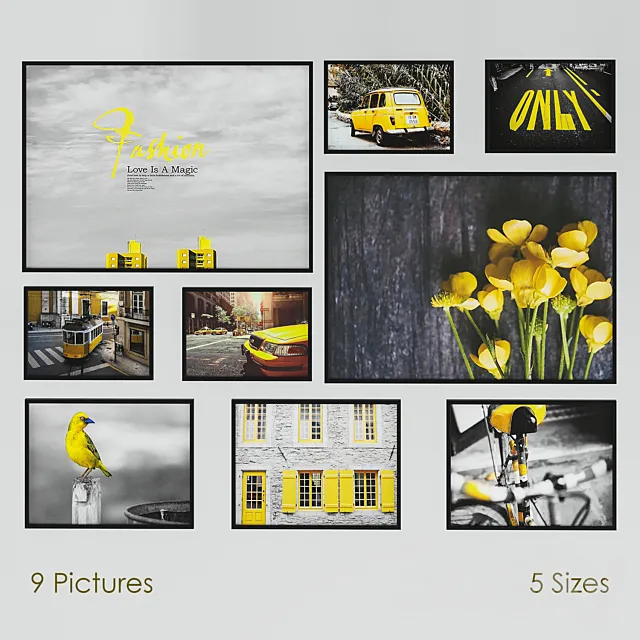 Posters Set 8 3D Model Posters Set 8 3D Model