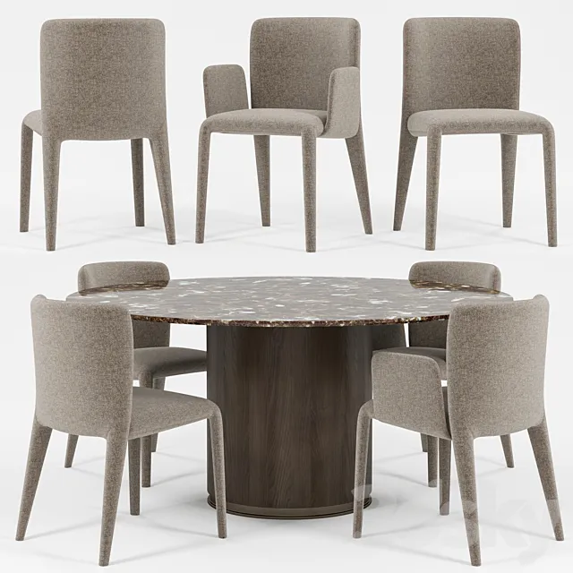 Potocco Lars chair and armchair 3DModel