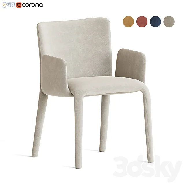 Potocco Lars Dining Chair 3D Model Potocco Lars Dining Chair 3D Model