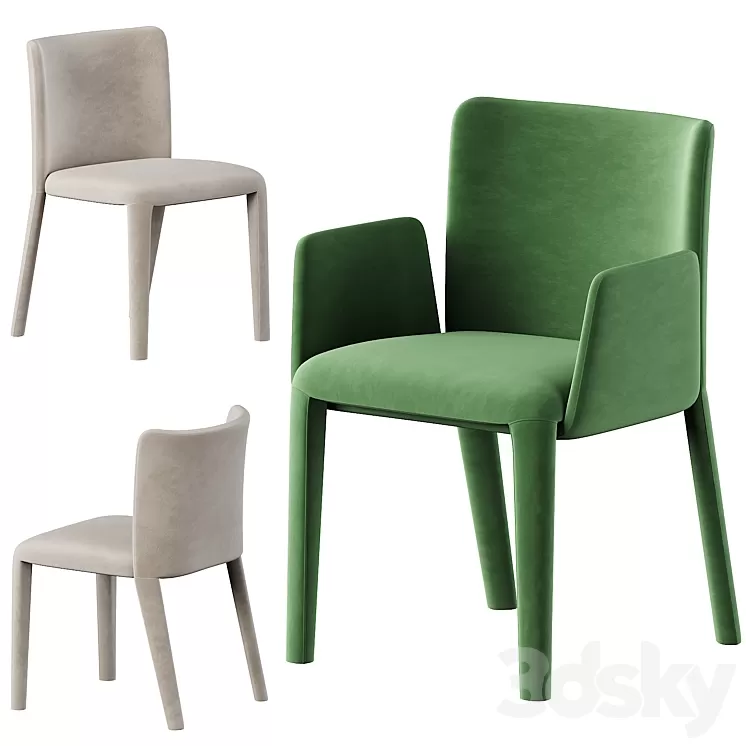 Potocco lars dining chair 3D Model Free Download