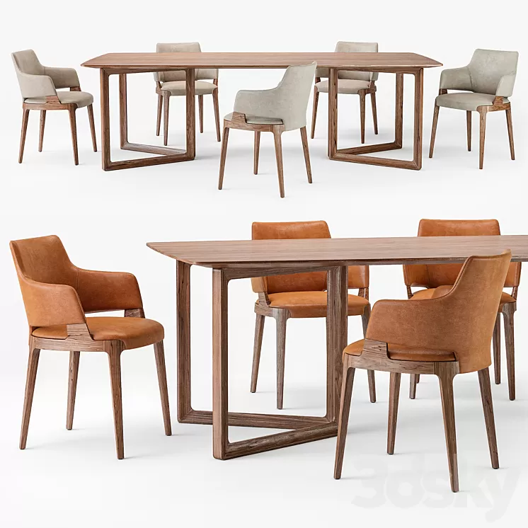 Potocco velis armchair opus table 3D Model