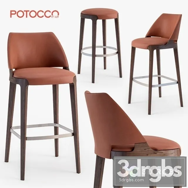 Potocco Velis Bar Stool 3D Model Download Potocco Velis Bar Stool 3D Model Download