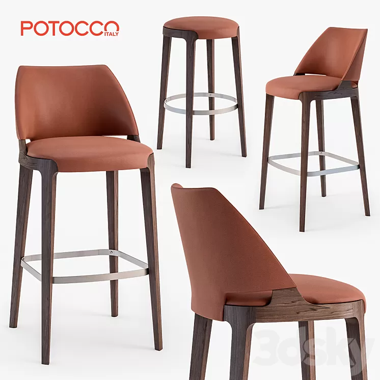Potocco Velis barstool 3D Model