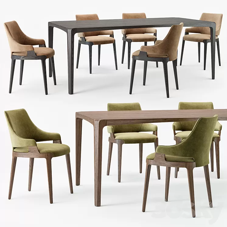 Potocco velis chair eiles table 3D Model Potocco velis chair eiles table 3D Model