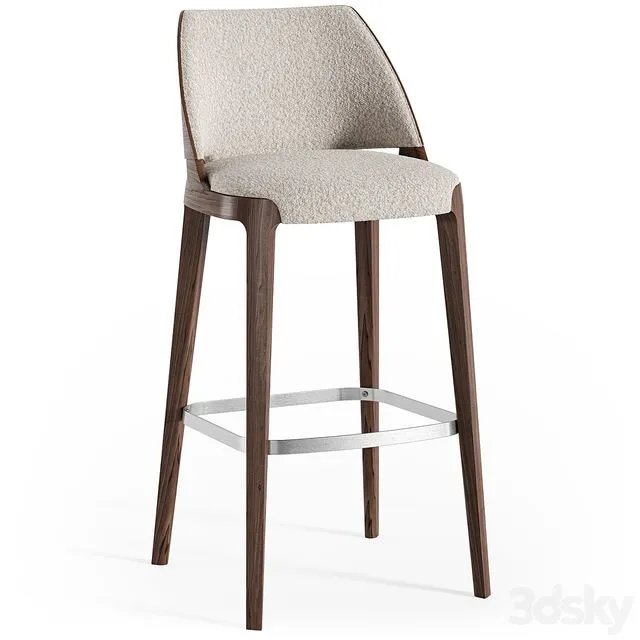 Potocco Velis wood stool 3D Model Potocco Velis wood stool 3D Model