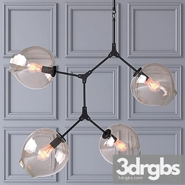 Potolochnyi Svetilnik Branching Bubbles 4 Lampy 3D Model Download
