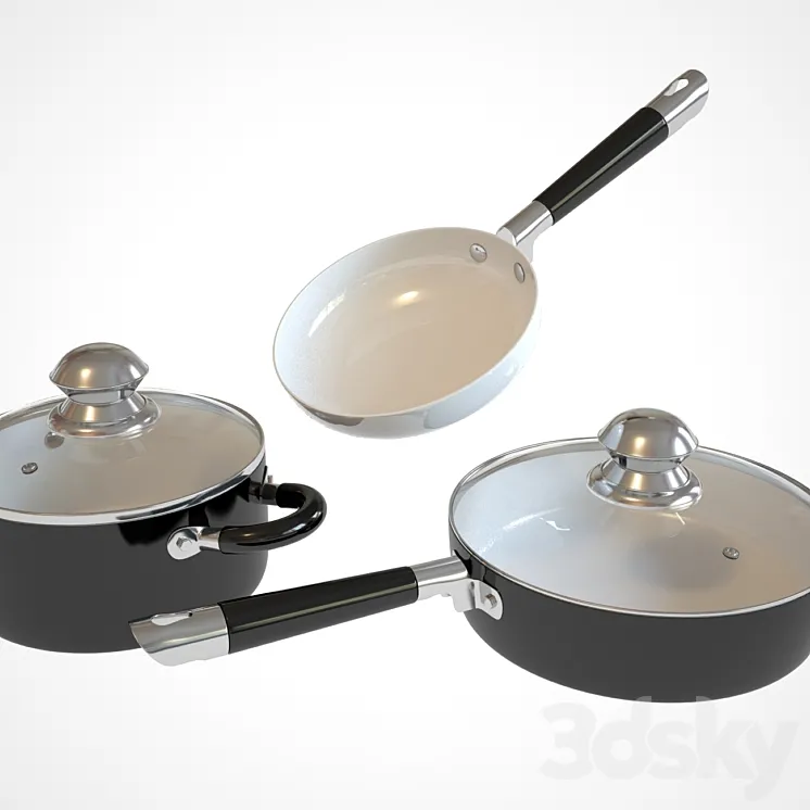 pots and pans 3D Model Free Download
