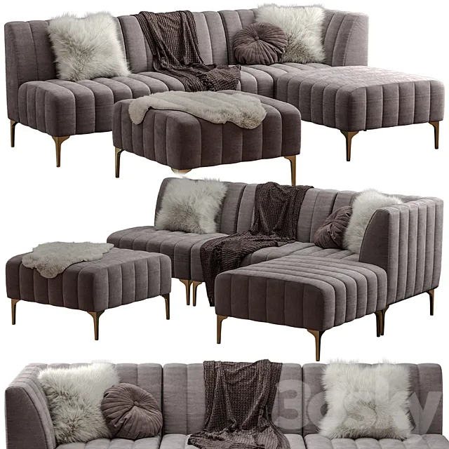 Pottery Barn _ Avalon Sofa fabric (Sectional) 3D Model