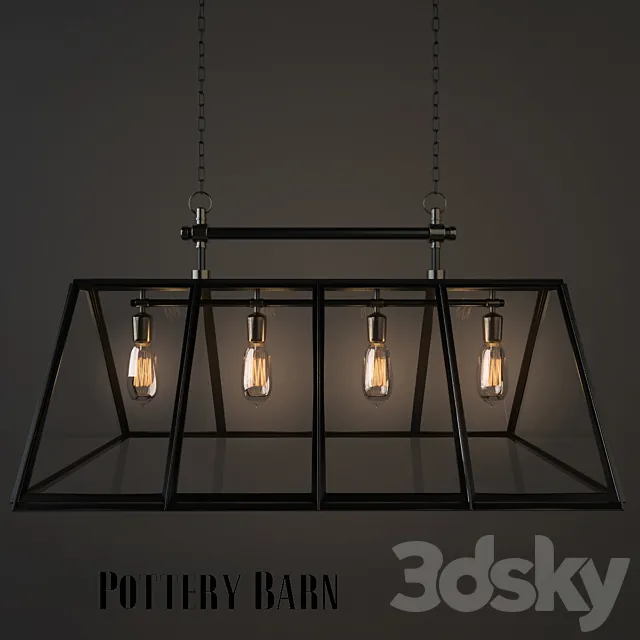 POTTERY BARN _ GREENHOUSE CHANDELIER 3D Model POTTERY BARN _ GREENHOUSE CHANDELIER 3D Model