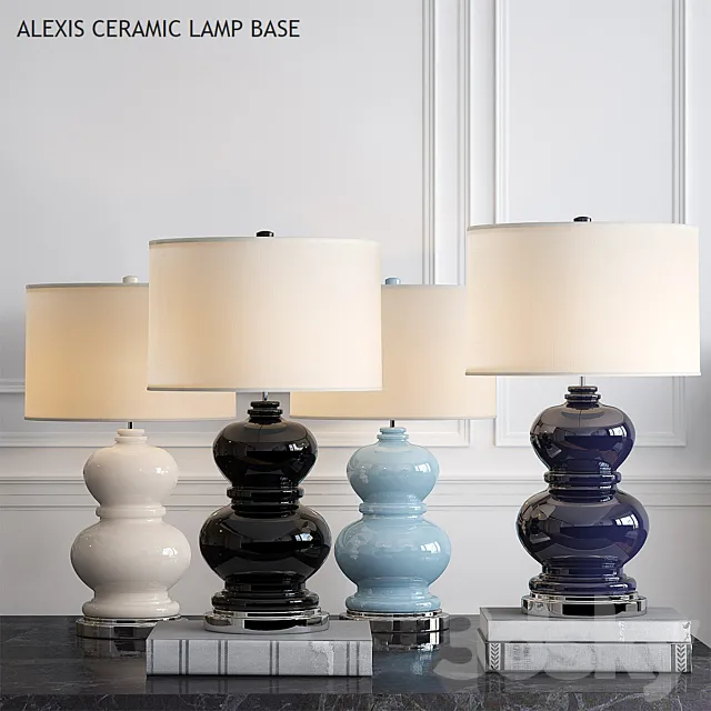 Pottery barn ALEXIS CERAMIC LAMP BASE 3D Model Pottery barn ALEXIS CERAMIC LAMP BASE 3D Model