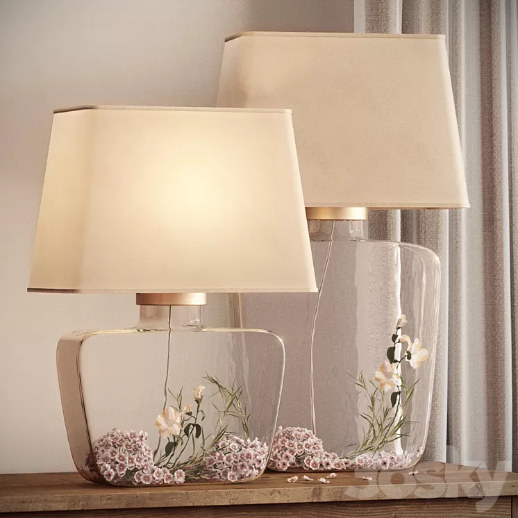 Pottery Barn \ Atrium Glass Table Lamp 3D Model