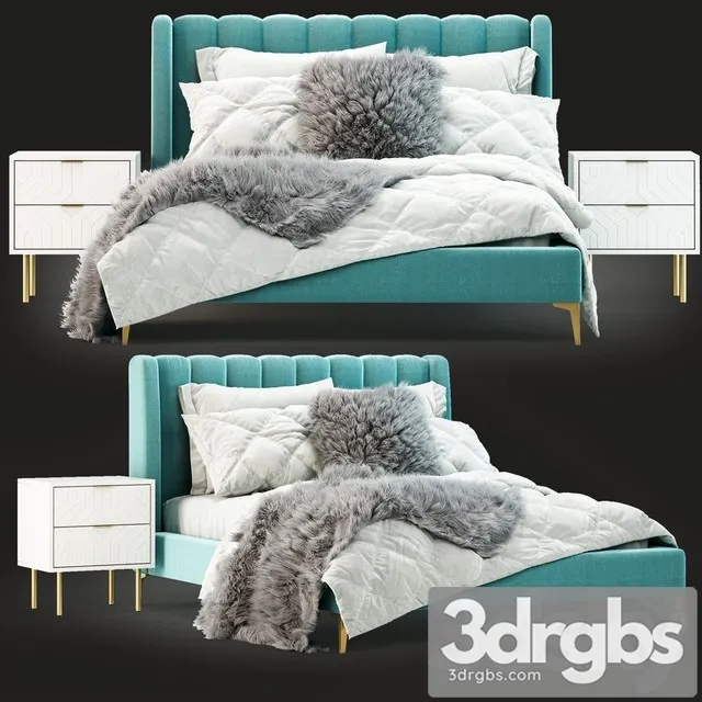 Pottery Barn Avalon Channel Stitch Bed 3D Model Download Pottery Barn Avalon Channel Stitch Bed 3D Model Download